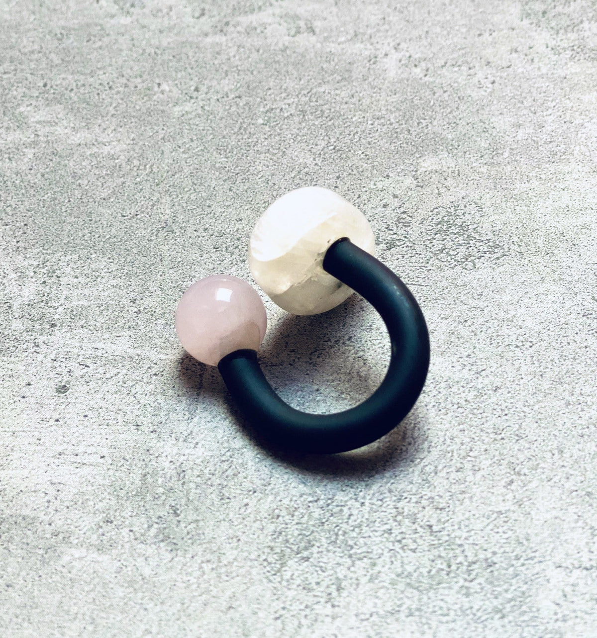 Moonstone Rose Quartz Statement Ring