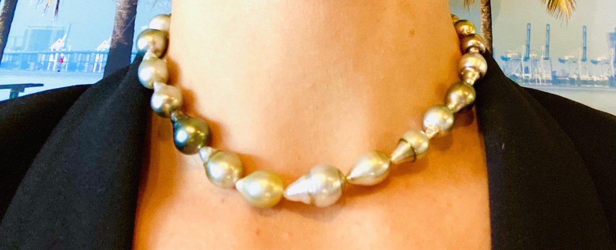 Tahiti Pearl Bracelet and Choker Necklace