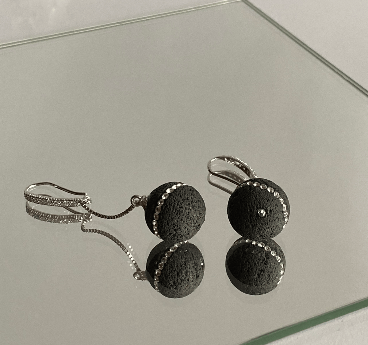 Lava Earrings with sparkle