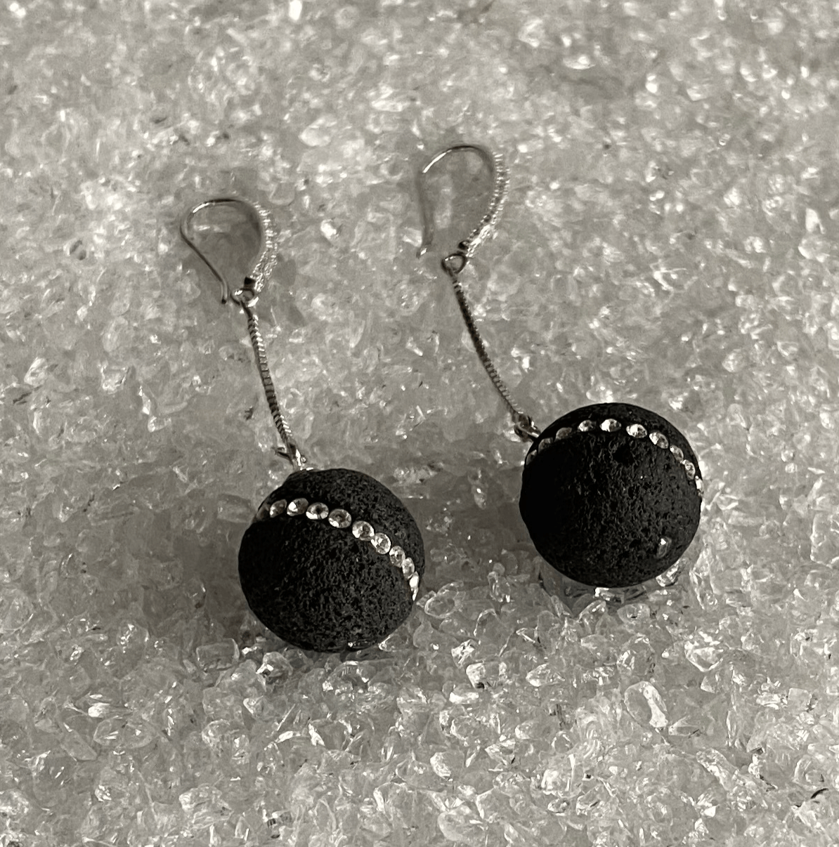 Lava Earrings with sparkle