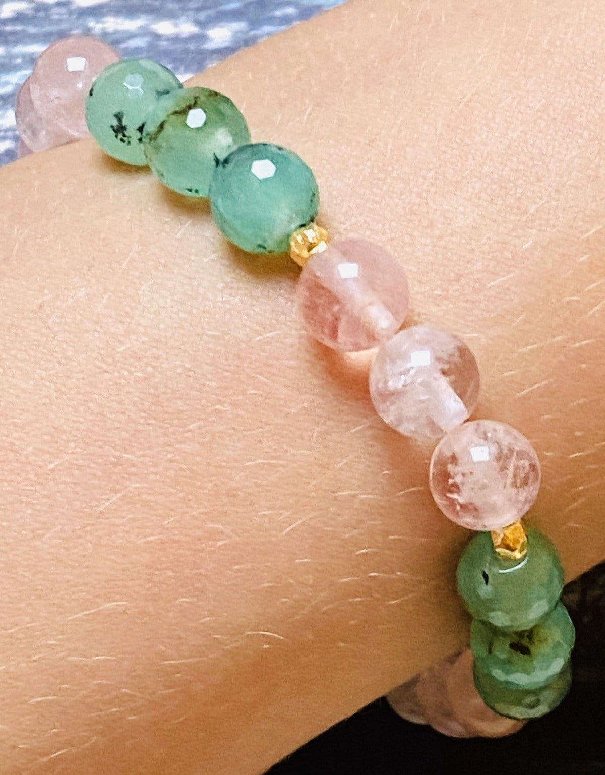 Chrysoprase Morganite Summer Vibes Bracelet