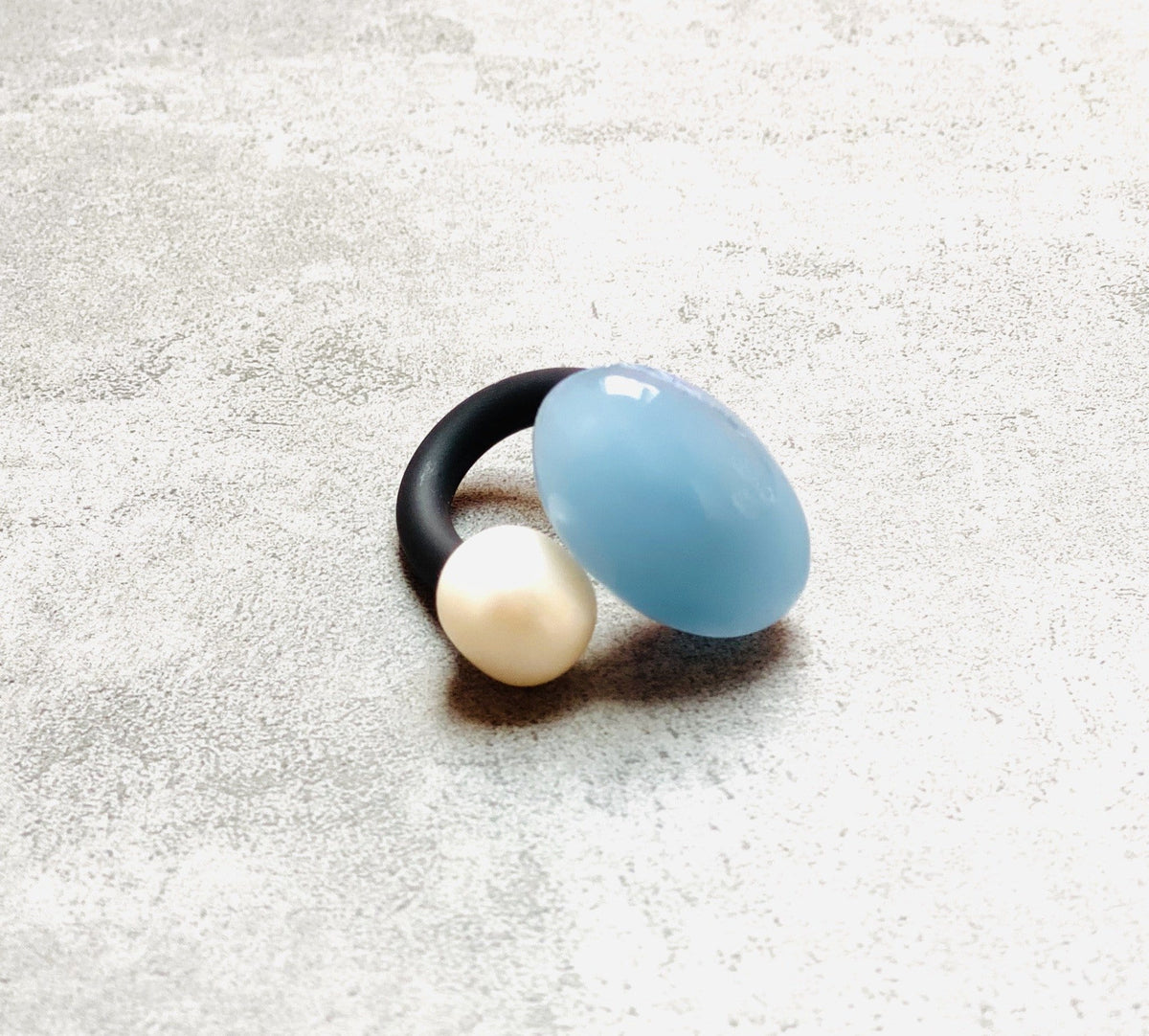 Aquamarine Pearl Harmony Ring