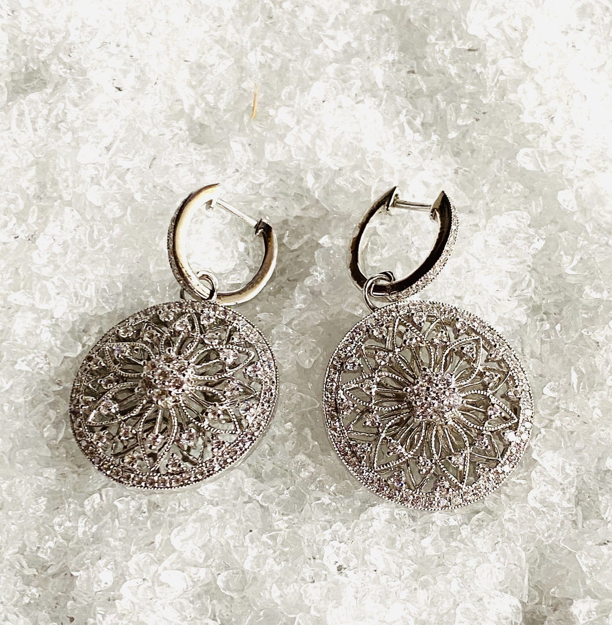 Silver Earrings Retro Style