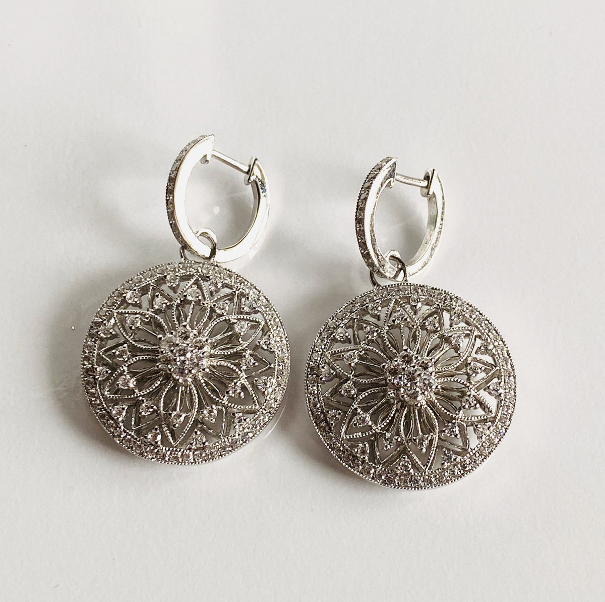 Silver Earrings Retro Style