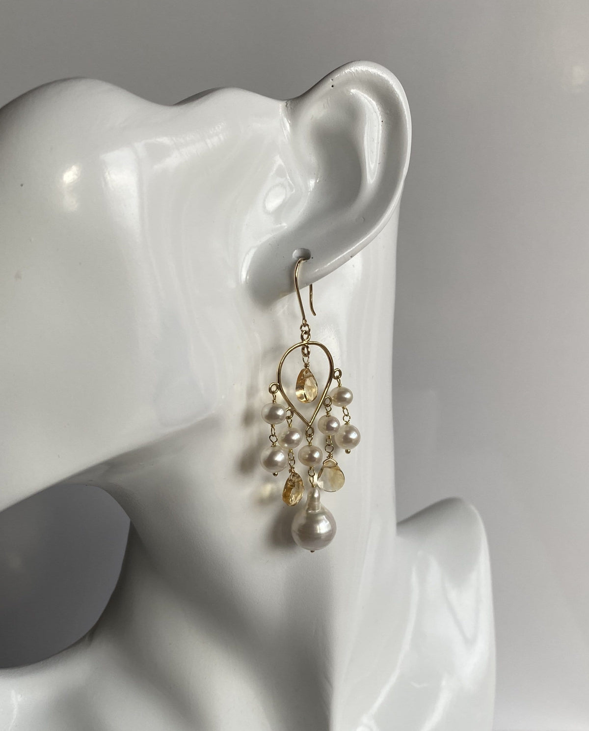 Fancy Pearl Earrings in Gold Setting