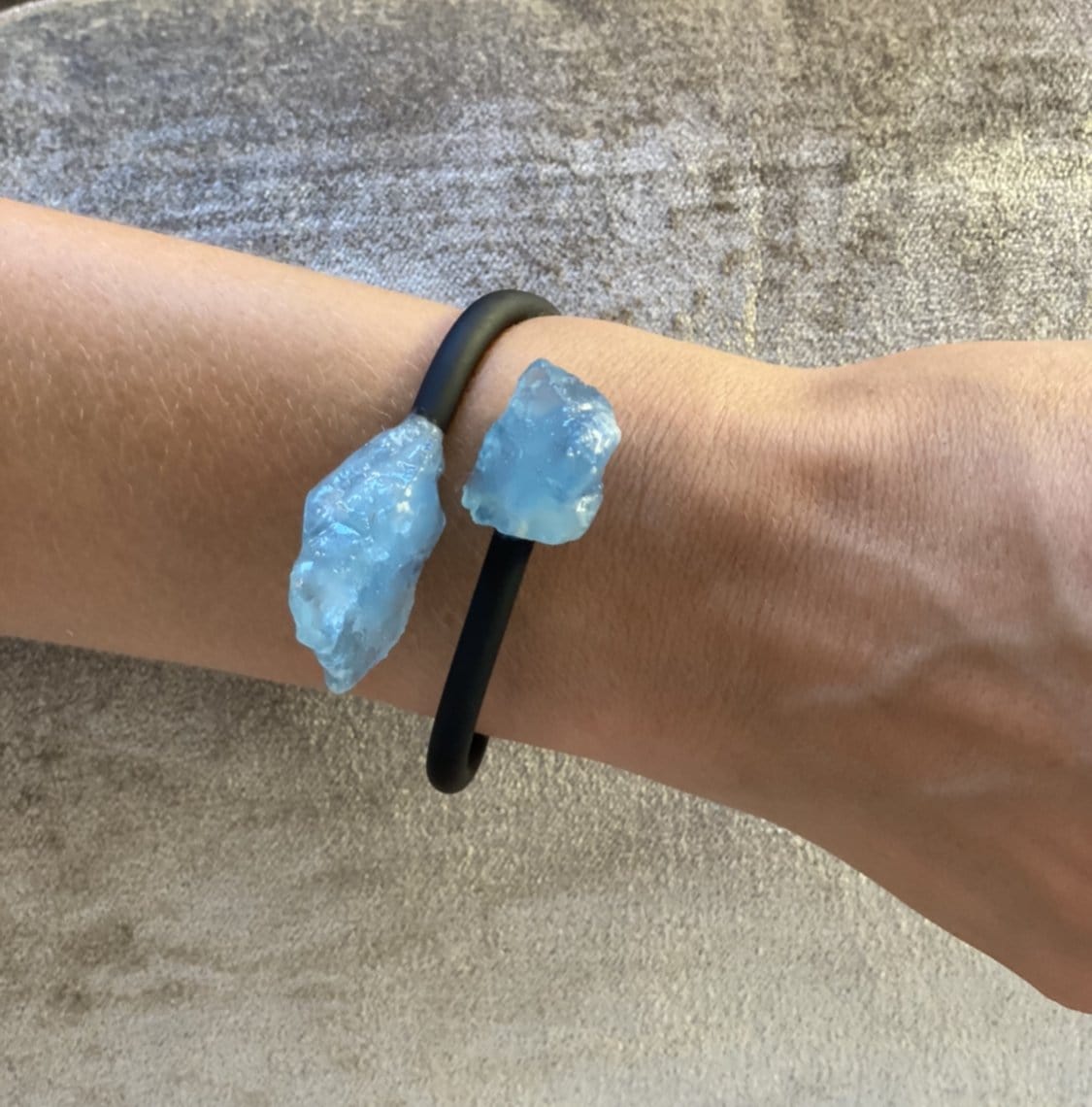 Aquamarine Statement Bracelet Unisex Flex