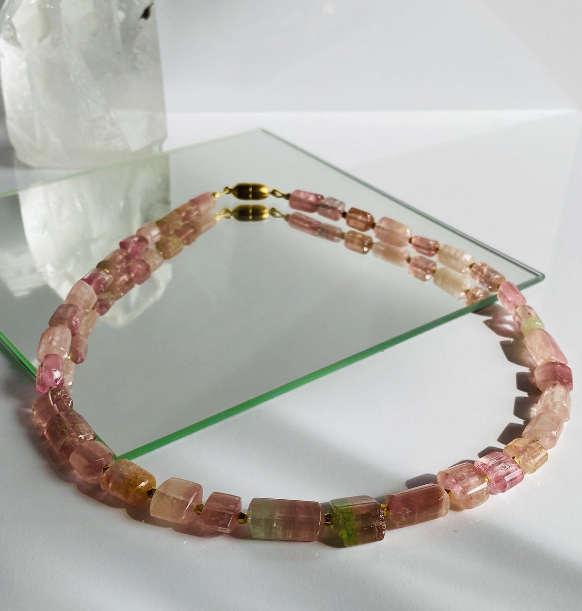 Pink Tourmaline Necklace Bicolor 210Kt