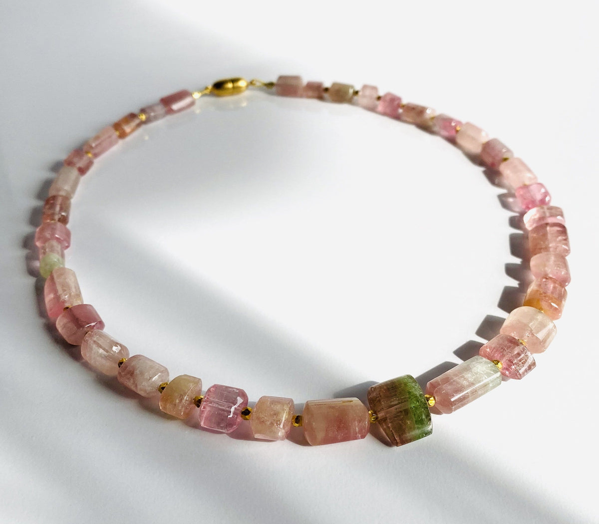 Pink Tourmaline Necklace Bicolor 210Kt