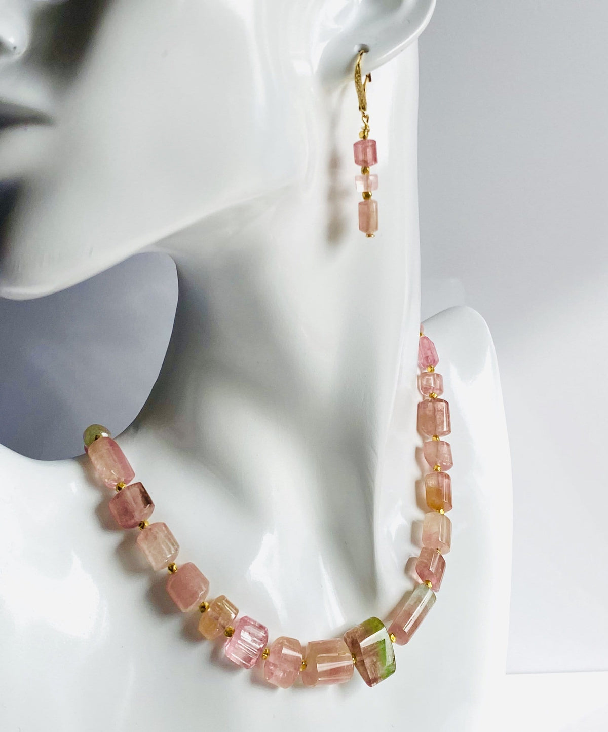 Pink Tourmaline Necklace Bicolor 210Kt