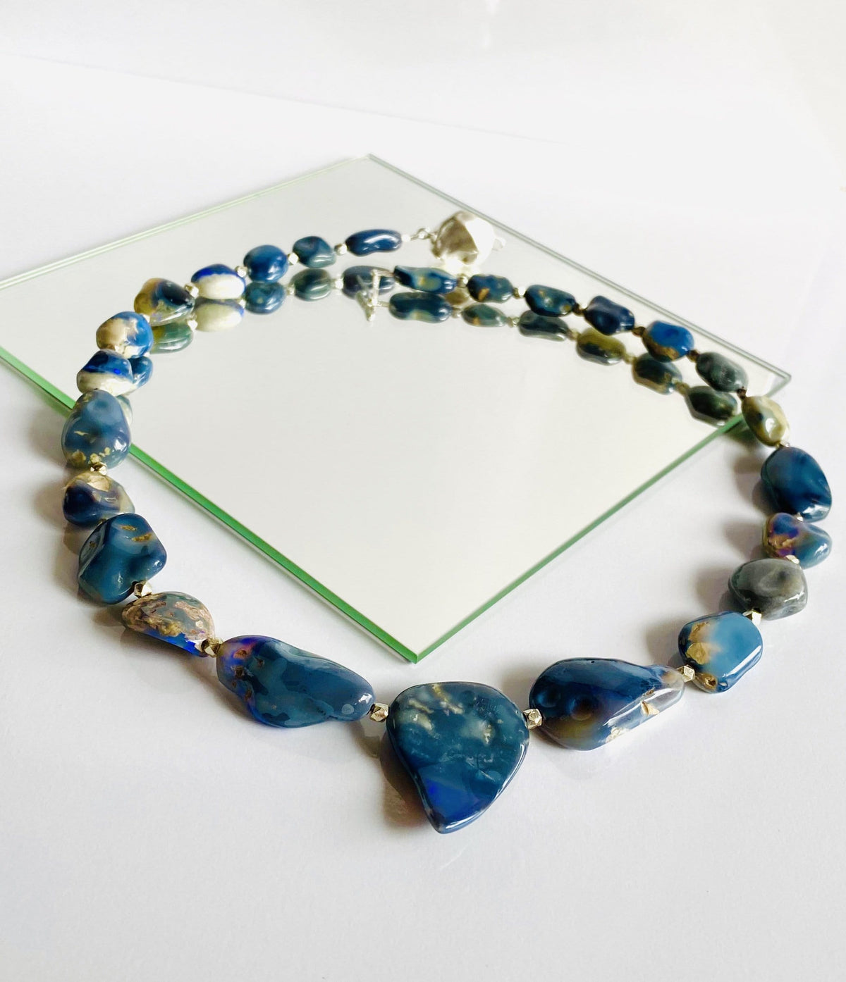 290kt Opal Necklace Australia Dark Blue Indigo