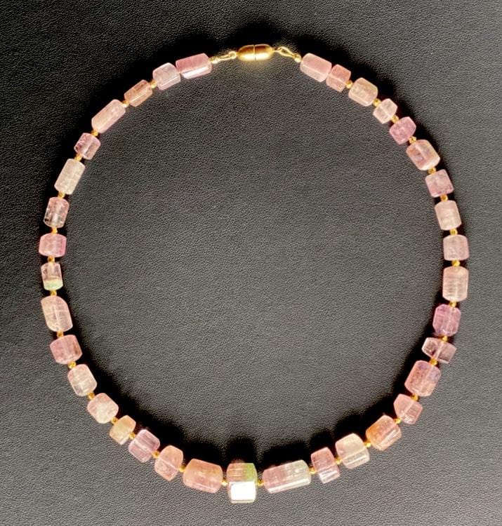 Pink Tourmaline Necklace Bicolor 210Kt