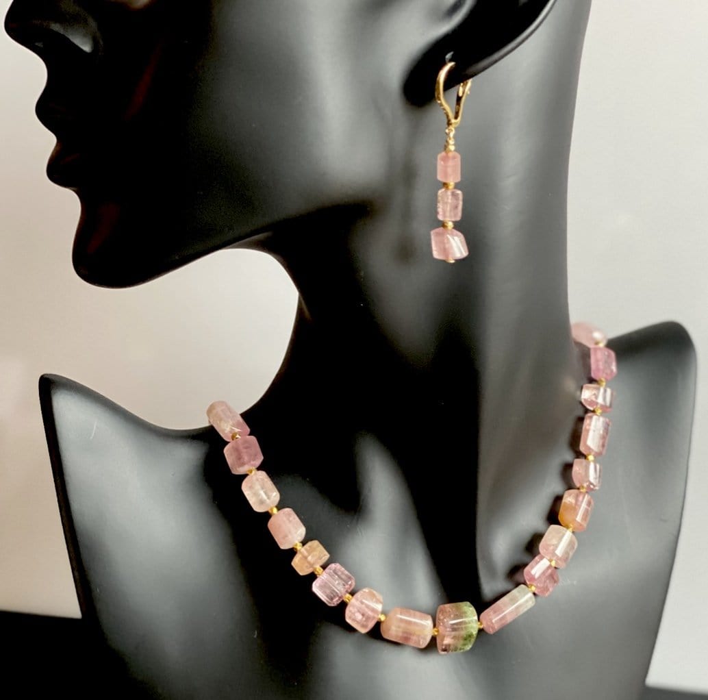 Pink Tourmaline Necklace Bicolor 210Kt