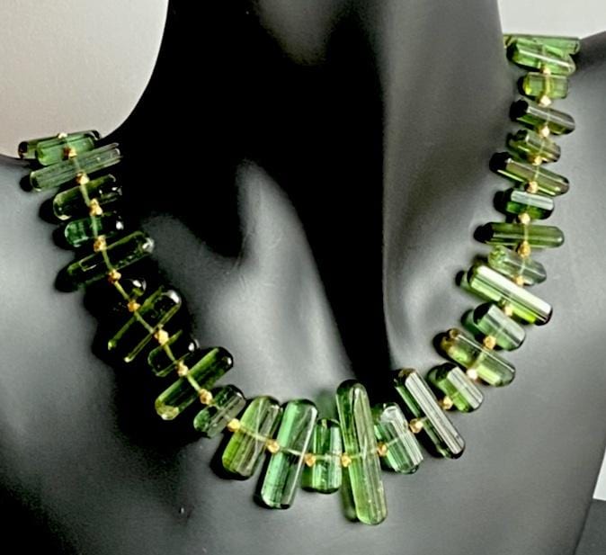 Green Tourmaline Statement Necklace 305kt