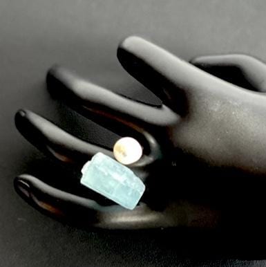 Aquamarine Pearl Creators Ring