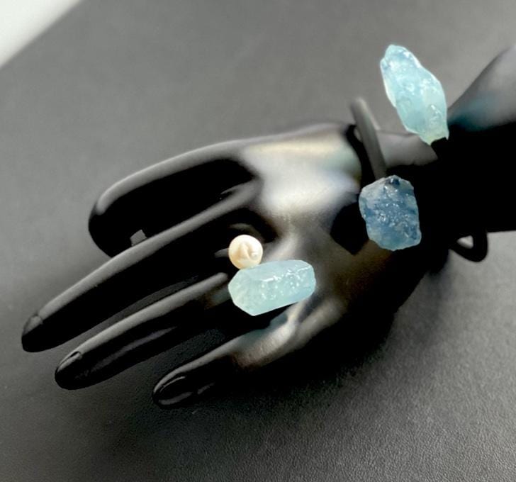 Aquamarine Statement Bracelet Unisex Flex