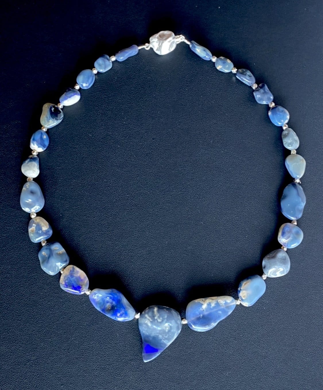 290kt Opal Necklace Australia Dark Blue Indigo